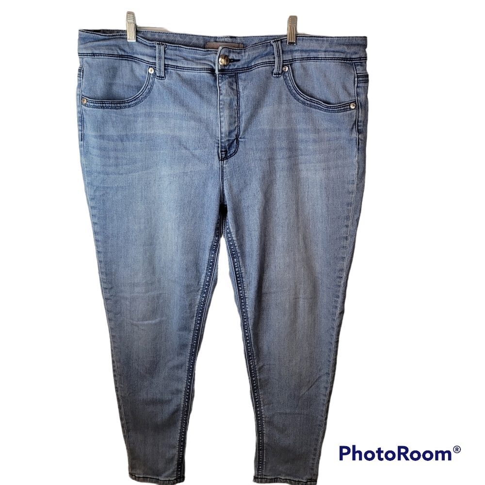 Melissa McCarthy Womens Blue Pencil Cut High Rise Jeans Size 20‎